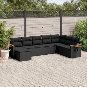 Set de sofás de jardín 8 piezas y cojines ratán sintético negro de , Conjuntos de jardín - Ref: Foro24-3259486, Precio: 552,8...