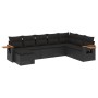 Set de sofás de jardín 8 piezas y cojines ratán sintético negro de , Conjuntos de jardín - Ref: Foro24-3259486, Precio: 552,49 €