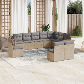 Juego de sofás jardín con cojines beige 10 pzas ratán sintético by , Garden sets - Ref: Foro24-3258475, Price: 624,86 €, Disc...