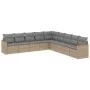 Set de sofás de jardín 9 pzas con cojines ratán sintético beige by , Garden sets - Ref: Foro24-3258461, Price: 554,52 €, Disc...