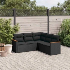 Gartenmöbel-Set, 5-teilig, mit schwarzen Polstern aus synthetischem Rattan. von , Gartensets - Ref: Foro24-3258359, Preis: 35...