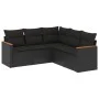 Set de muebles de jardín 5 pzas y cojines ratán sintético negro de , Conjuntos de jardín - Ref: Foro24-3258359, Precio: 354,8...