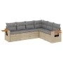 Gartensofa-Set mit 6-teiligen Kissen aus synthetischem Rattan in Beige. von , Gartensets - Ref: Foro24-3259245, Preis: 408,01...