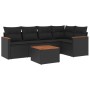 6-teiliges Gartensofa-Set und Kissen aus schwarzem Kunststoff-Rattan. von , Gartensets - Ref: Foro24-3258352, Preis: 412,07 €...