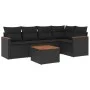 Set de sofás de jardín 6 piezas y cojines ratán sintético negro de , Conjuntos de jardín - Ref: Foro24-3258352, Precio: 391,0...