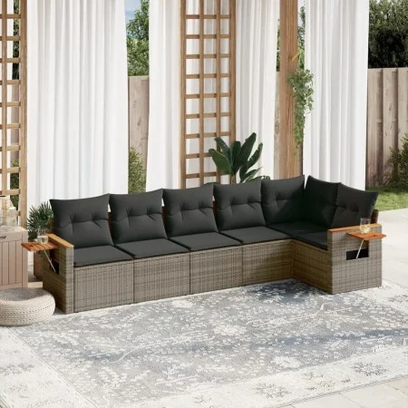 Gartenmöbel-Set, 6-teilig, mit grauen Polstern aus synthetischem Rattan. von , Gartensets - Ref: Foro24-3259232, Preis: 392,4...