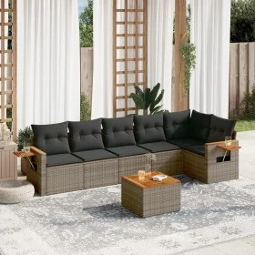 7-teiliges Gartensofa-Set mit grauen PE-Rattan-Kissen. von , Gartensets - Ref: Foro24-3259239, Preis: 432,84 €, Rabatt: %