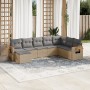 Gartensofagarnitur mit beigen Kissen, 8-teilig, aus PE-Rattan. von , Gartensets - Ref: Foro24-3259490, Preis: 519,80 €, Rabat...