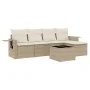 Gartensofa-Set mit 6-teiligen Kissen aus synthetischem Rattan in Beige. von , Gartensets - Ref: Foro24-3252435, Preis: 446,61...