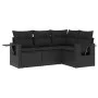 Juego de sofás jardín 4 pzas con cojines ratán sintético negro by , Garden sets - Ref: Foro24-3252442, Price: 334,36 €, Disco...