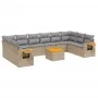 Set de sofás de jardín 11pzas con cojines ratán sintético beige by , Garden sets - Ref: Foro24-3259574, Price: 675,03 €, Disc...