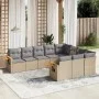 Gartensofa-Set mit 10-teiligen beigen Kissen aus synthetischem Rattan. von , Gartensets - Ref: Foro24-3259581, Preis: 622,57 ...