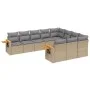 Gartensofa-Set mit 10-teiligen beigen Kissen aus synthetischem Rattan. von , Gartensets - Ref: Foro24-3259581, Preis: 622,57 ...