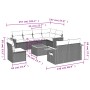 Gartensofa-Set, 9-teilig, mit Kissen, aus synthetischem Rattan in Beige. von , Gartensets - Ref: Foro24-3259412, Preis: 663,7...