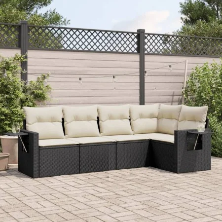Gartenmöbel-Set, 5-teilig, mit schwarzen Polstern aus synthetischem Rattan. von , Gartensets - Ref: Foro24-3252463, Preis: 33...