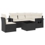 Set de sofás de jardín 6 piezas y cojines ratán sintético negro by , Garden sets - Ref: Foro24-3252513, Price: 382,07 €, Disc...