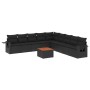 Set de sofás de jardín 10 pzas cojines ratán sintético negro by , Garden sets - Ref: Foro24-3256937, Price: 612,70 €, Discoun...