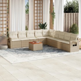 Juego de sofás jardín con cojines beige 10 pzas ratán sintético de , Conjuntos de jardín - Ref: Foro24-3256940, Precio: 639,3...