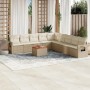 Juego de sofás jardín con cojines beige 10 pzas ratán sintético by , Garden sets - Ref: Foro24-3256940, Price: 639,34 €, Disc...