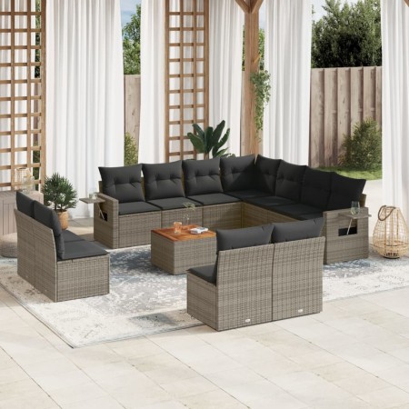 Gartensofagarnitur 12-teilig mit grauen Polstern aus synthetischem Rattan. von , Gartensets - Ref: Foro24-3256956, Preis: 731...