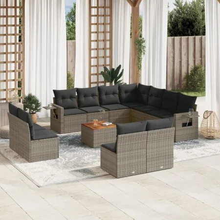 Set de sofás de jardín 12 pzas con cojines ratán sintético gris by , Garden sets - Ref: Foro24-3256956, Price: 755,68 €, Disc...