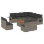 Set de sofás de jardín 12 pzas con cojines ratán sintético gris by , Garden sets - Ref: Foro24-3256956, Price: 755,68 €, Disc...