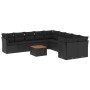 Set de sofás de jardín 11 pzas y cojines ratán sintético negro by , Garden sets - Ref: Foro24-3223850, Price: 673,79 €, Disco...