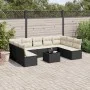 Gartensofa-Set, 10-teilig, mit schwarzen Kissen und synthetischem Rattan. von , Gartensets - Ref: Foro24-3249915, Preis: 538,...