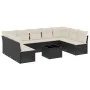 Gartensofa-Set, 10-teilig, mit schwarzen Kissen und synthetischem Rattan. von , Gartensets - Ref: Foro24-3249915, Preis: 538,...