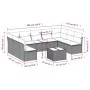 Gartensofa-Set, 10-teilig, mit schwarzen Kissen und synthetischem Rattan. von , Gartensets - Ref: Foro24-3249915, Preis: 538,...