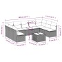 Set de sofás de jardín 10 pzas cojines ratán sintético negro by , Garden sets - Ref: Foro24-3249915, Price: 547,55 €, Discoun...
