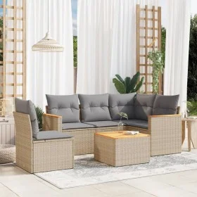 Juego de sofás jardín con cojines 6 pzas ratán sintético beige by , Garden sets - Ref: Foro24-3258384, Price: 393,65 €, Disco...