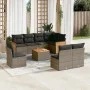 Set de muebles de jardín 9 pzas y cojines ratán sintético gris by , Garden sets - Ref: Foro24-3260135, Price: 544,39 €, Disco...