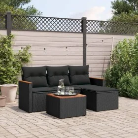 Gartenmöbel-Set, 5-teilig, mit schwarzen Polstern aus synthetischem Rattan. von , Gartensets - Ref: Foro24-3258310, Preis: 31...