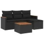 Set de muebles de jardín 5 pzas y cojines ratán sintético negro de , Conjuntos de jardín - Ref: Foro24-3258310, Precio: 317,5...