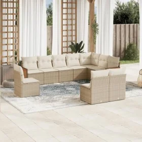 Juego de sofás jardín con cojines beige 10 pzas ratán sintético by , Garden sets - Ref: Foro24-3260154, Price: 692,48 €, Disc...