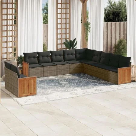 Set mit 11 Gartensofas und Kissen synthetisches Rattangrau von , Gartensets - Ref: Foro24-3260212, Preis: 779,95 €, Rabatt: %