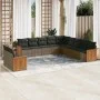 Set mit 11 Gartensofas und Kissen synthetisches Rattangrau von , Gartensets - Ref: Foro24-3260212, Preis: 779,95 €, Rabatt: %