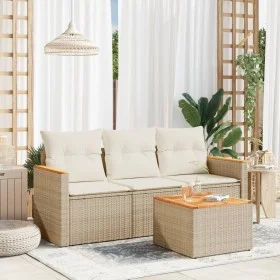 Juego de sofás jardín con cojines 4 pzas ratán sintético beige by , Garden sets - Ref: Foro24-3258166, Price: 270,94 €, Disco...