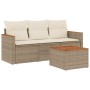 Juego de sofás jardín con cojines 4 pzas ratán sintético beige by , Garden sets - Ref: Foro24-3258166, Price: 267,76 €, Disco...