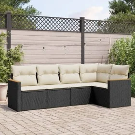 Gartenmöbel-Set, 5-teilig, mit schwarzen Polstern aus synthetischem Rattan. von , Gartensets - Ref: Foro24-3258346, Preis: 31...
