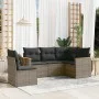 Gartensofa-Set mit 5-teiligen Kissen aus grauem synthetischem Rattan von , Gartensets - Ref: Foro24-3258378, Preis: 320,37 €,...