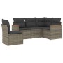 Gartensofa-Set mit 5-teiligen Kissen aus grauem synthetischem Rattan von , Gartensets - Ref: Foro24-3258378, Preis: 309,81 €,...