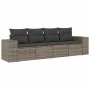 Set de sofás de jardín 4 pzas y cojines ratán sintético gris by , Garden sets - Ref: Foro24-3254617, Price: 278,18 €, Discoun...