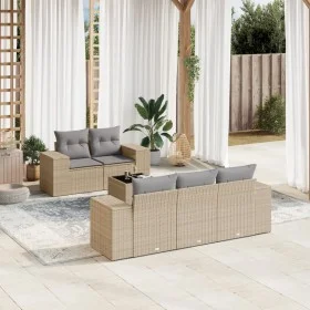 Gartensofa-Set mit 6-teiligen Kissen aus synthetischem Rattan in Beige. von , Gartensets - Ref: Foro24-3254636, Preis: 506,95...