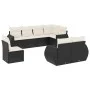 8-teiliges Gartensofa-Set und Kissen aus schwarzem Kunststoff-Rattan. von , Modulare Sofas für den Außenbereich - Ref: Foro24...