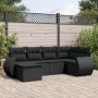 6-teiliges Gartensofa-Set und Kissen aus schwarzem Kunststoff-Rattan. von , Modulare Sofas für den Außenbereich - Ref: Foro24...
