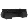 6-teiliges Gartensofa-Set und Kissen aus schwarzem Kunststoff-Rattan. von , Modulare Sofas für den Außenbereich - Ref: Foro24...