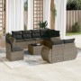 Set de muebles de jardín 9 pzas y cojines ratán sintético gris by , Modular outdoor sofas - Ref: Foro24-3221649, Price: 605,3...