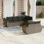 7-teiliges Gartensofa-Set mit grauen PE-Rattan-Kissen. von , Modulare Sofas für den Außenbereich - Ref: Foro24-3221609, Preis...